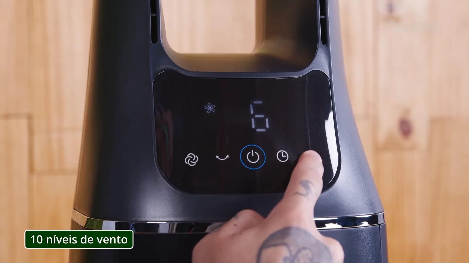 Painel digital do ventilador de torre Midea com ajuste de velocidade