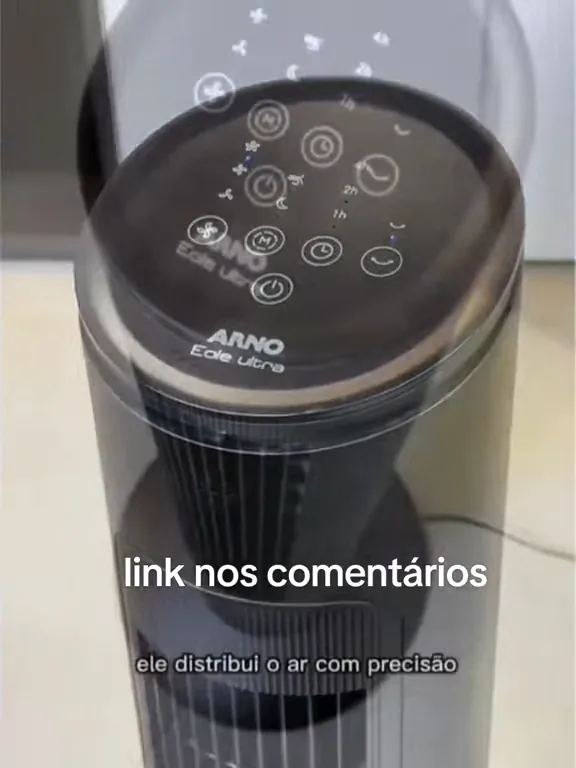 Ventilador Arno Eole Ultra oscilando continuamente durante o funcionamento