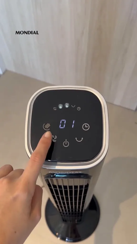 Ajuste de velocidade no painel touch com display digital