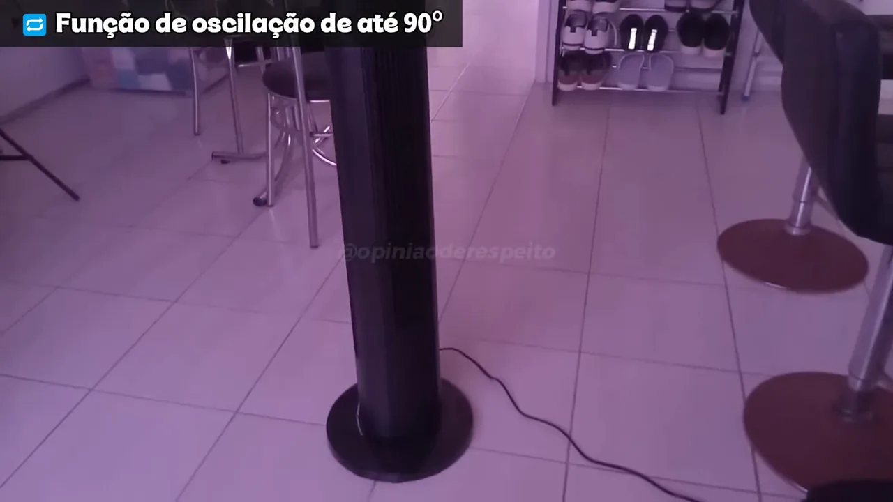 Ventilador WAP Air Silence em funcionamento com oscilação horizontal contínua