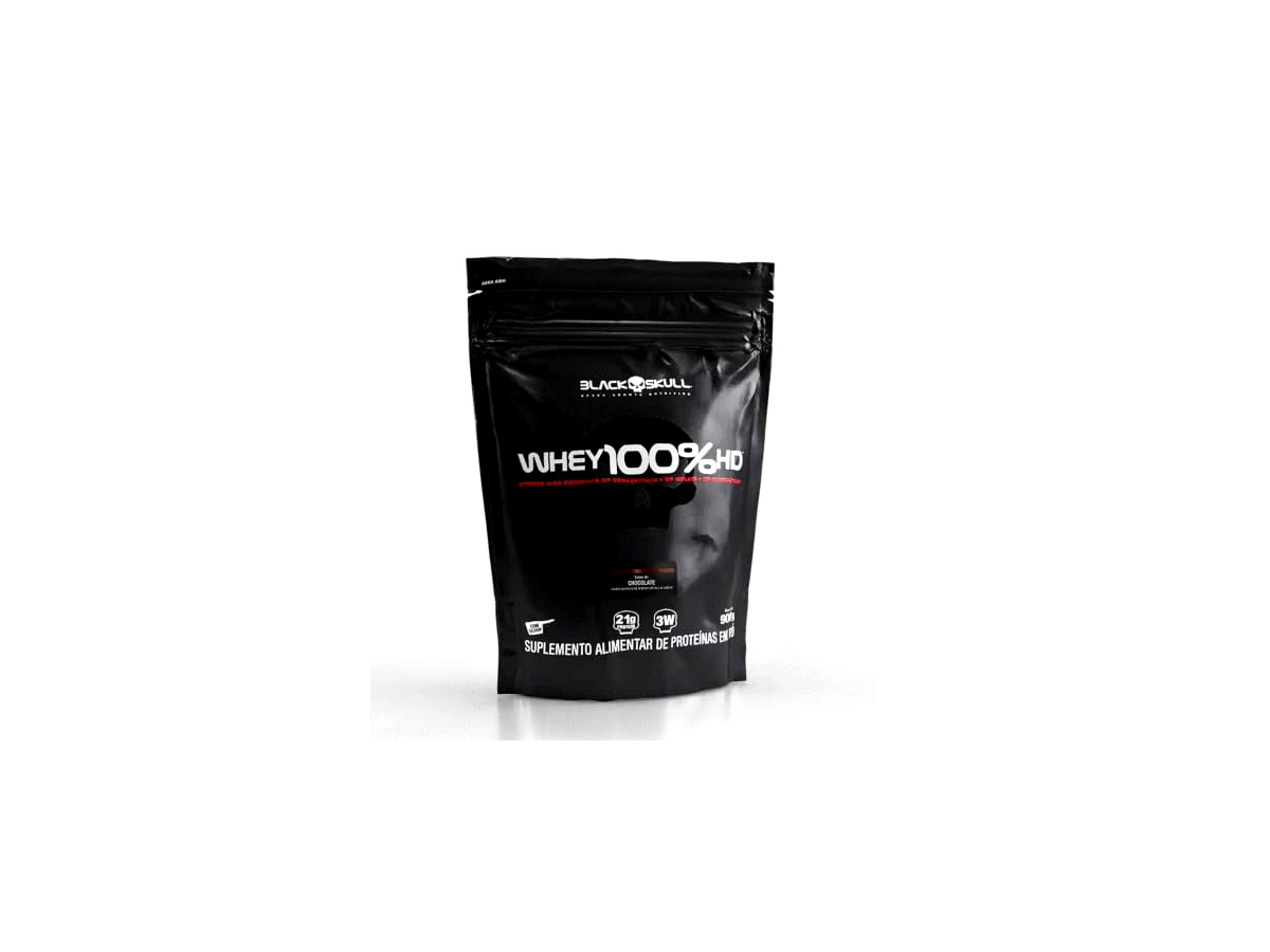 Whey protein hidrolisado 21g de proteína 900g Black Skull Caveira Preta Whey 100% HD