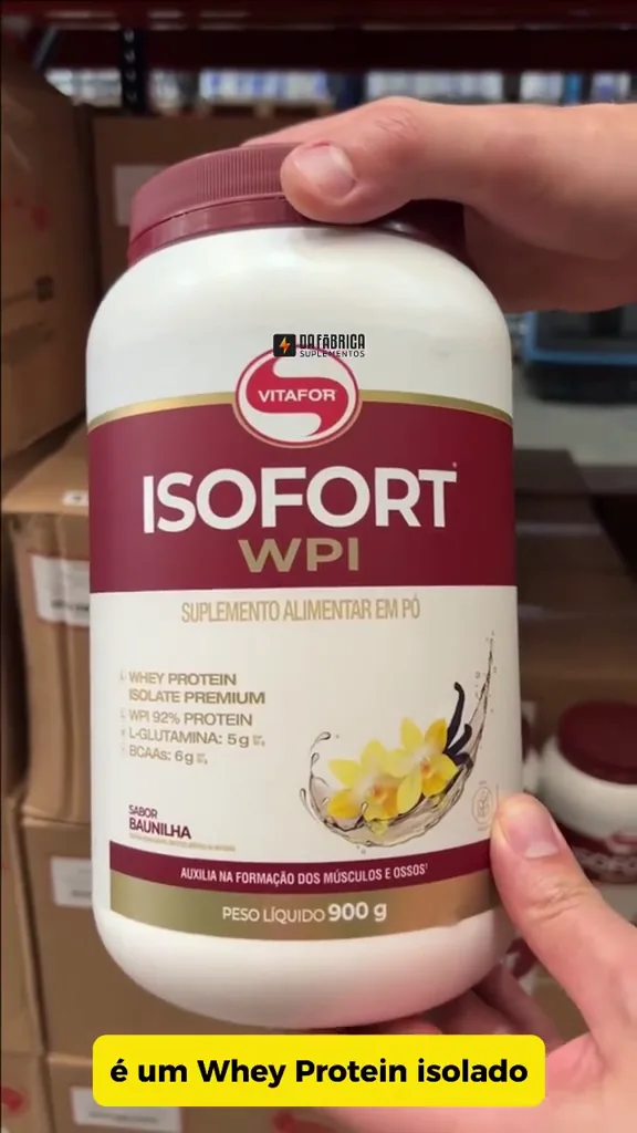 Embalagem frontal do Isofort WPI Vitafor de 900 gramas