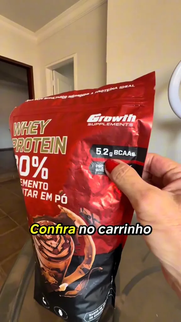 Embalagem refil do Whey Protein Concentrado 80% da Growth Supplements
