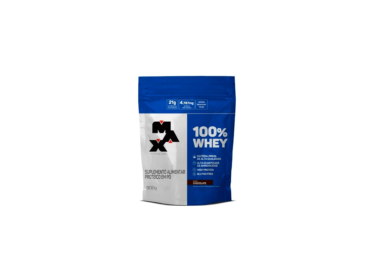 Whey protein concentrado até 21g de proteína Max Titanium 100% Whey