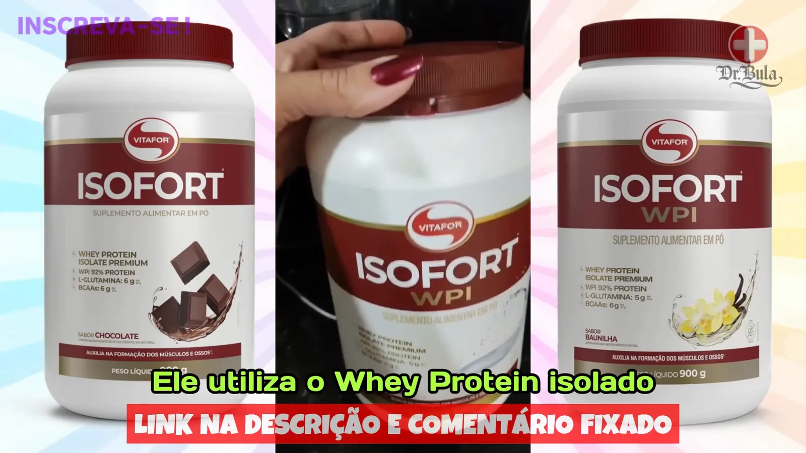 Pote de Whey Protein Isolado Isofort segurado pelas mãos
